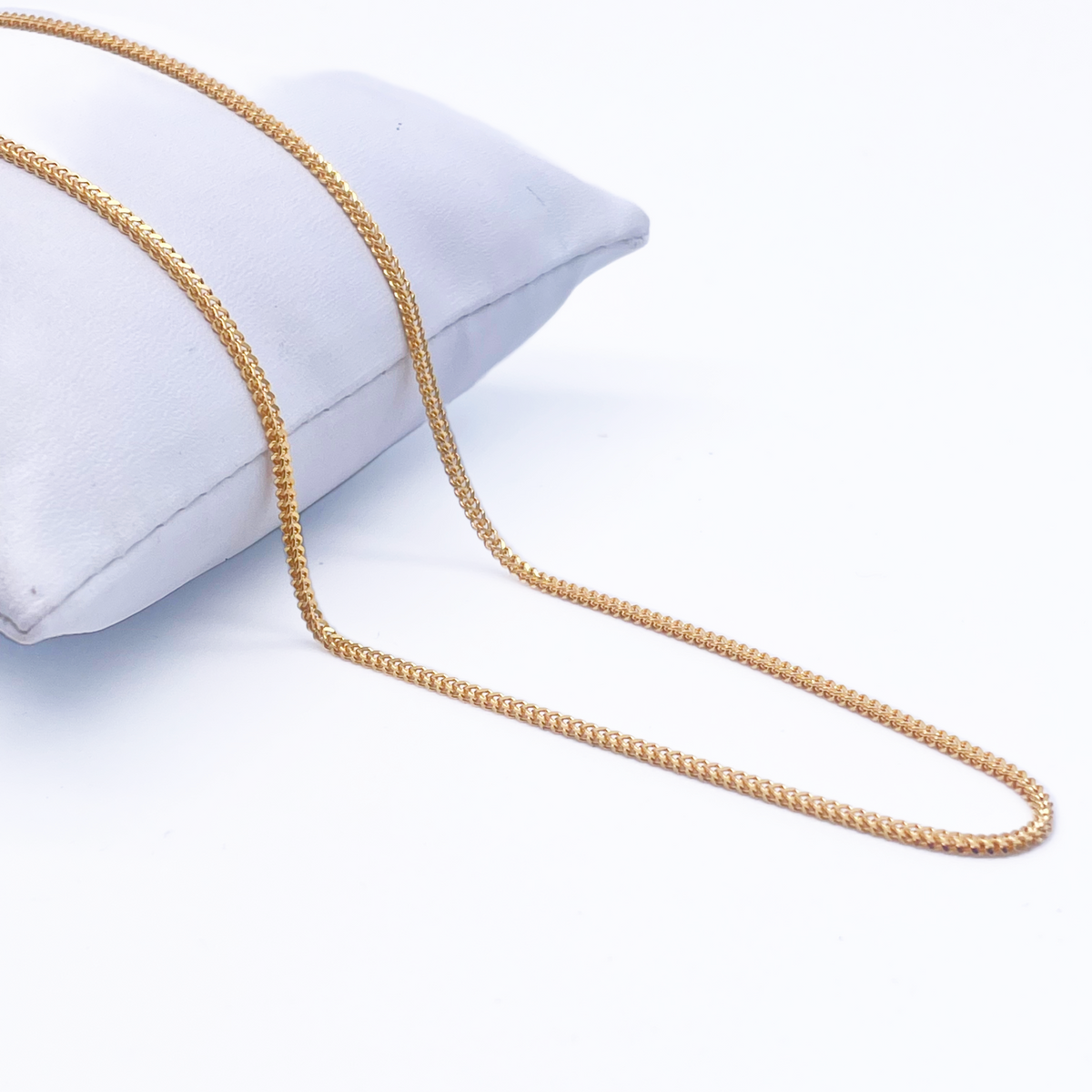 Collier Chaîne Tresse Solide Or Jaune 22 carats 18 pouces 1,6 mm de Largeur
