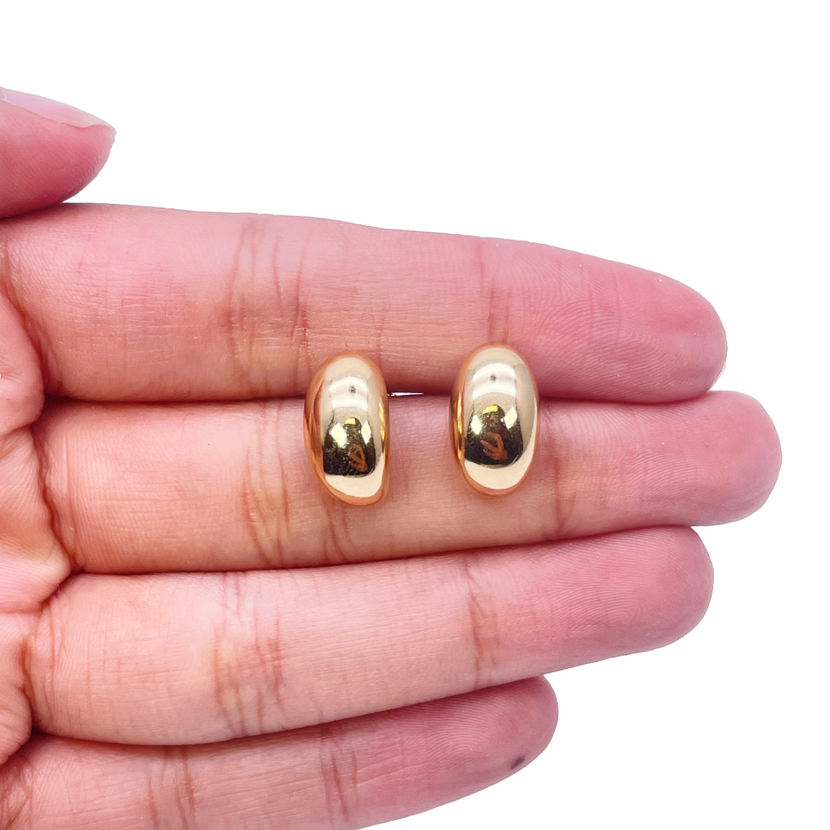 Boucles d'oreilles minimalistes et chics en or jaune 18 carats poli