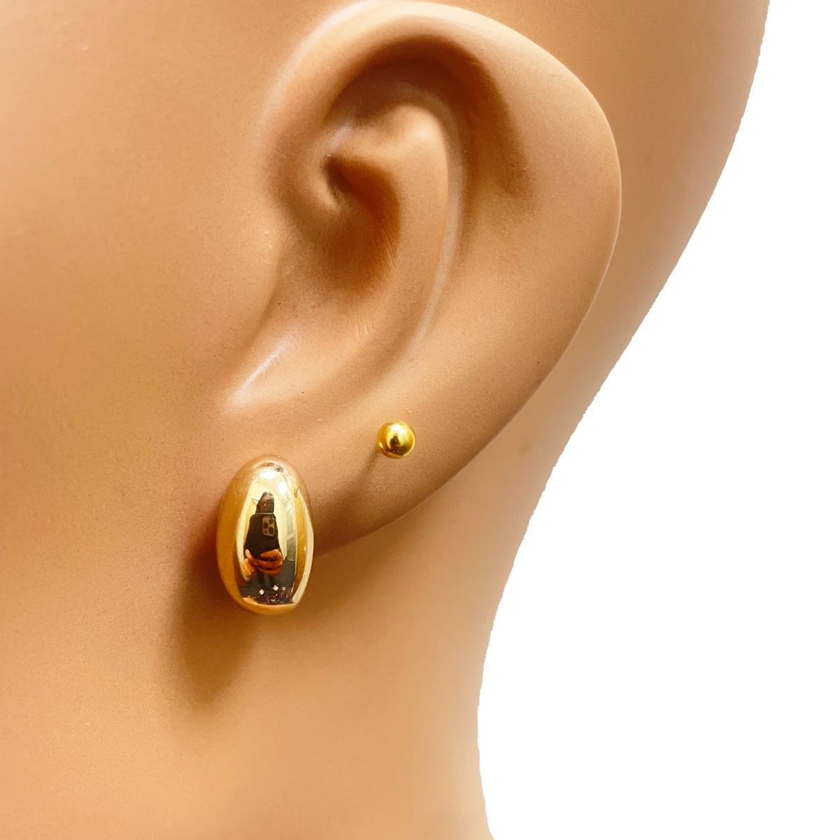 Boucles d'oreilles minimalistes et chics en or jaune 18 carats poli
