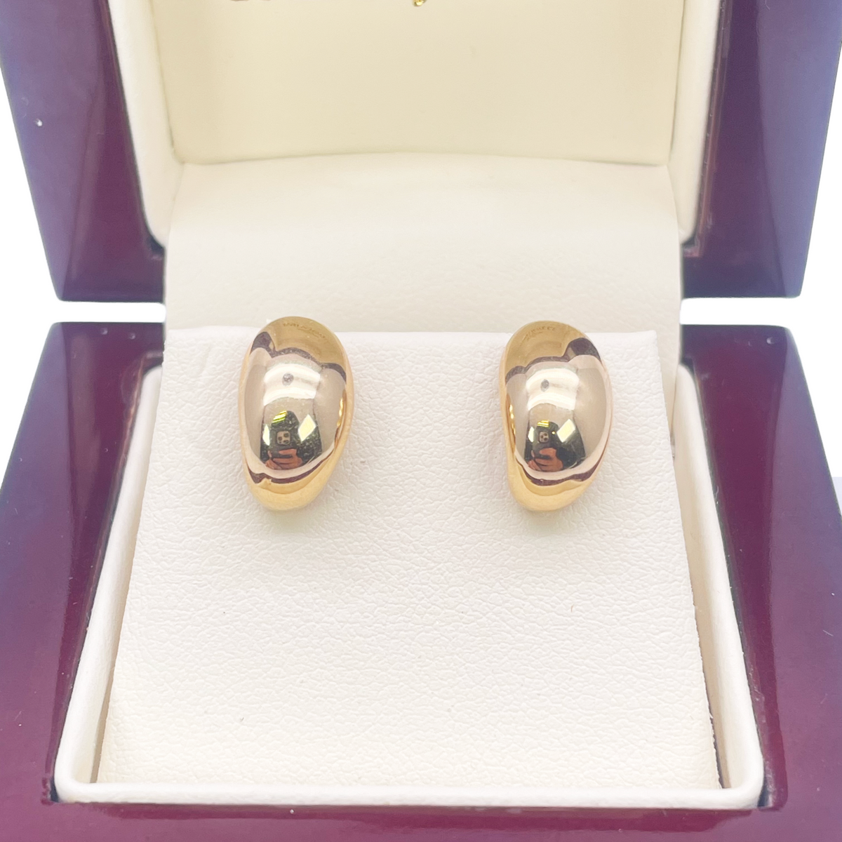 Boucles d'oreilles minimalistes et chics en or jaune 18 carats poli