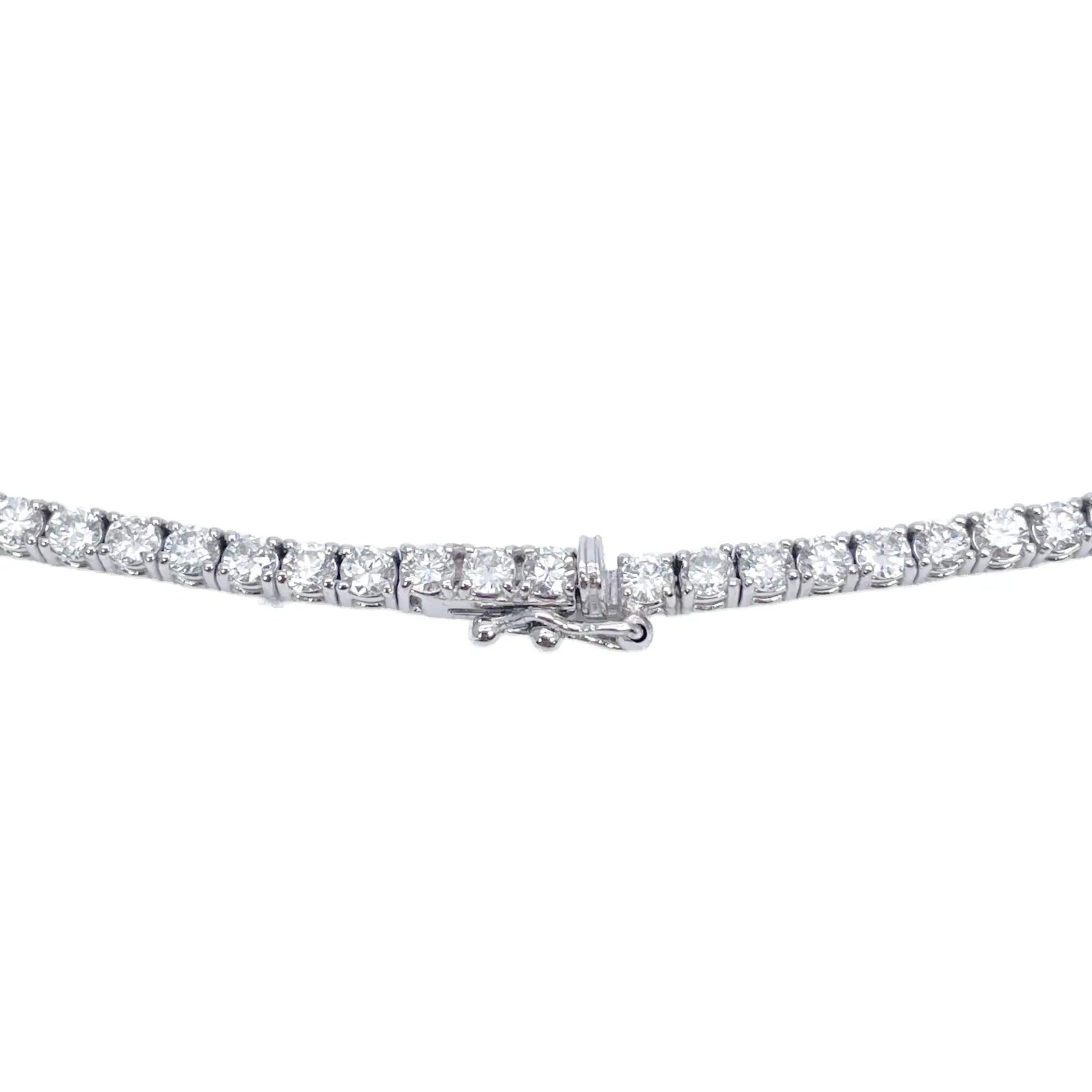 14ct White Gold Diamond Tennis Necklace 7.74ct 17''inches 