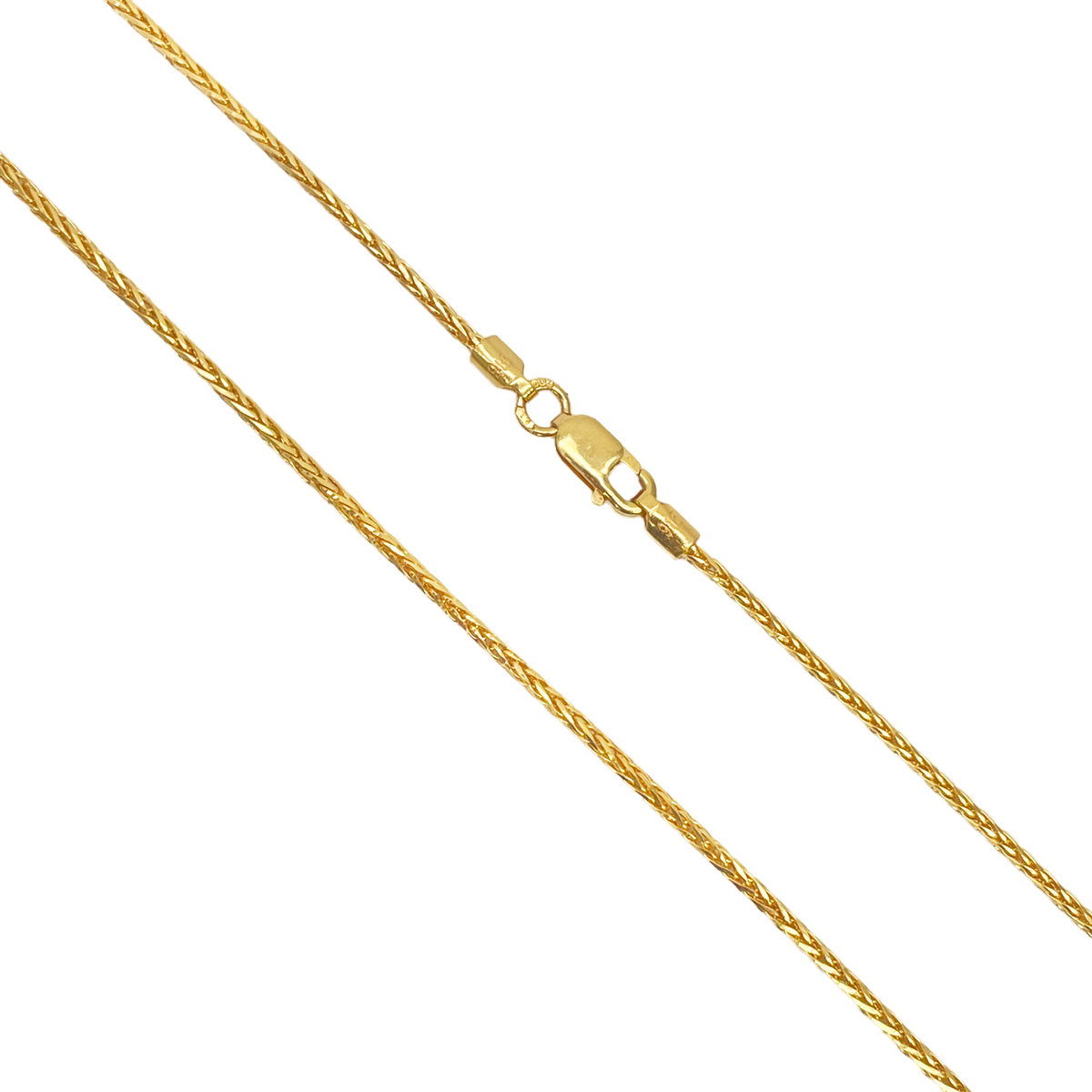 Collier chaîne Spiga en or jaune 22 carats 18 pouces 1,4 mm de large