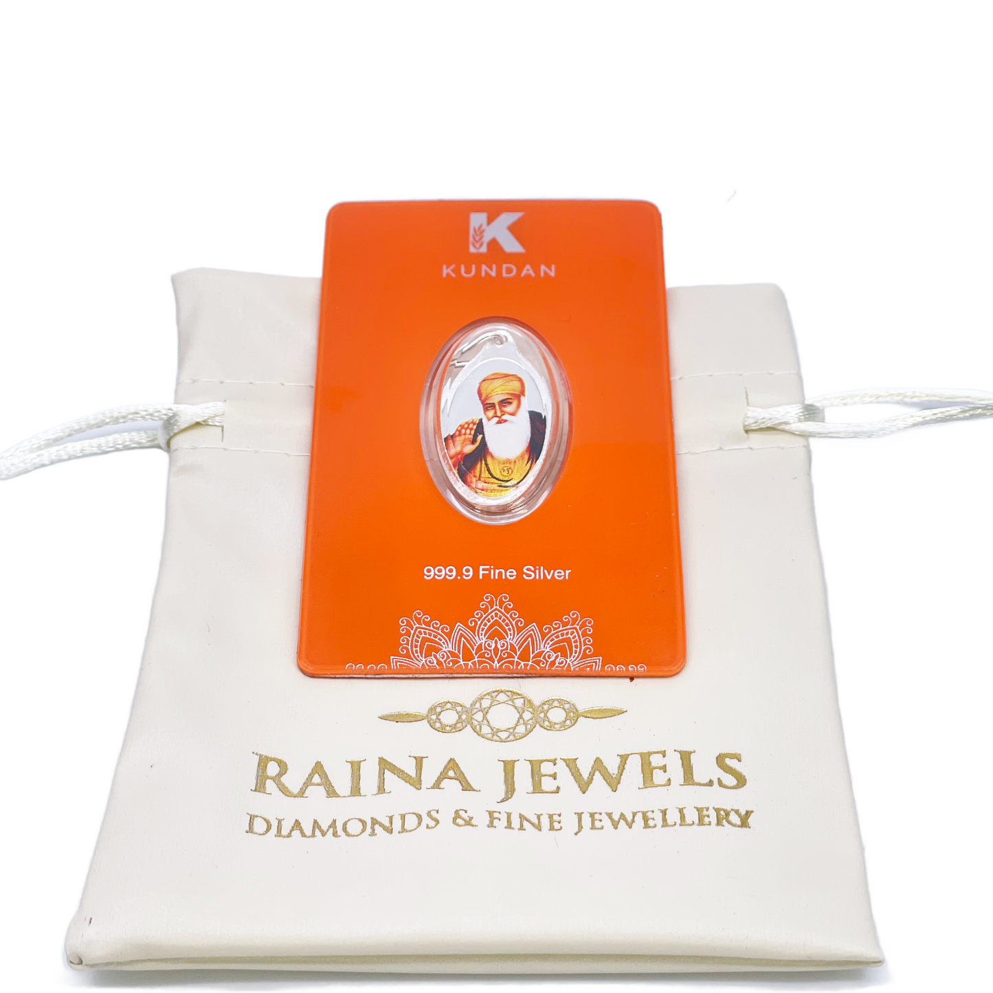 Pendentif Sikh Guru Nanak en argent pur 999,9, 5 grammes, coloré, sous emballage scellé