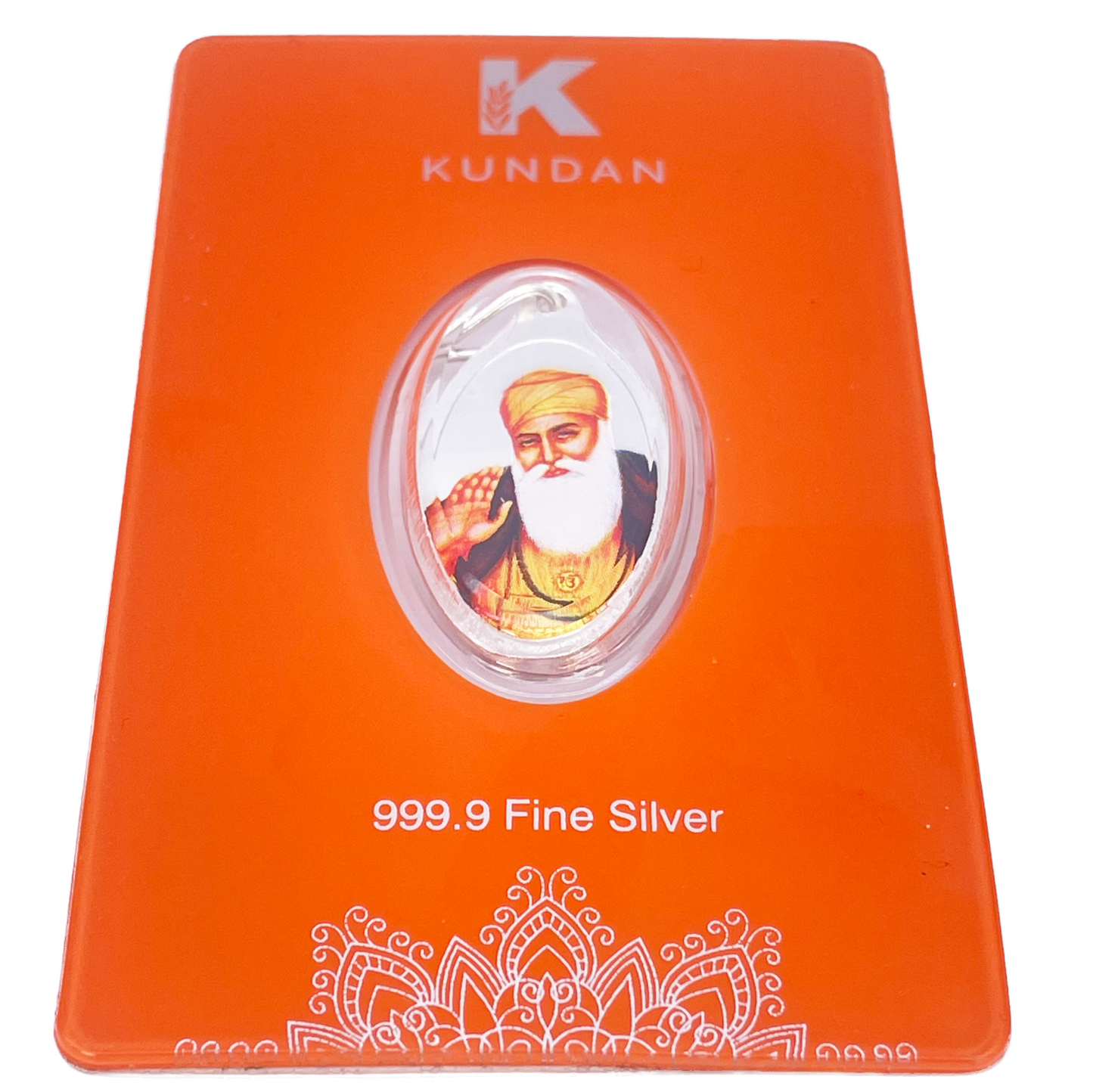 Pendentif Sikh Guru Nanak en argent pur 999,9, 5 grammes, coloré, sous emballage scellé