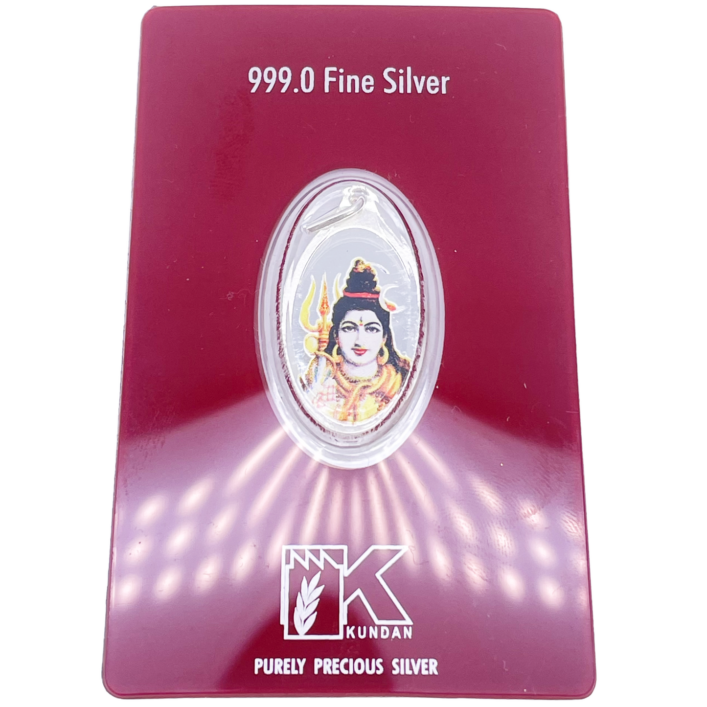 Pendentif 5 grammes en argent pur 999.9, coloré, motif Shankar / Shiva, emballage scellé