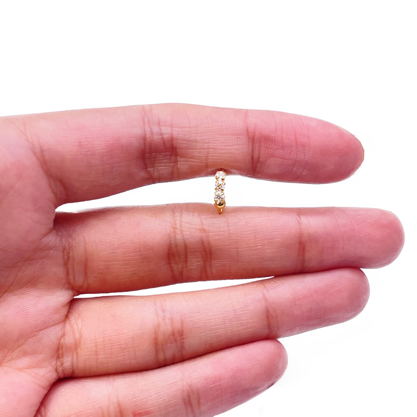 Mini créoles/anneaux de nez en or jaune 22 carats de 8,4 mm de diamètre