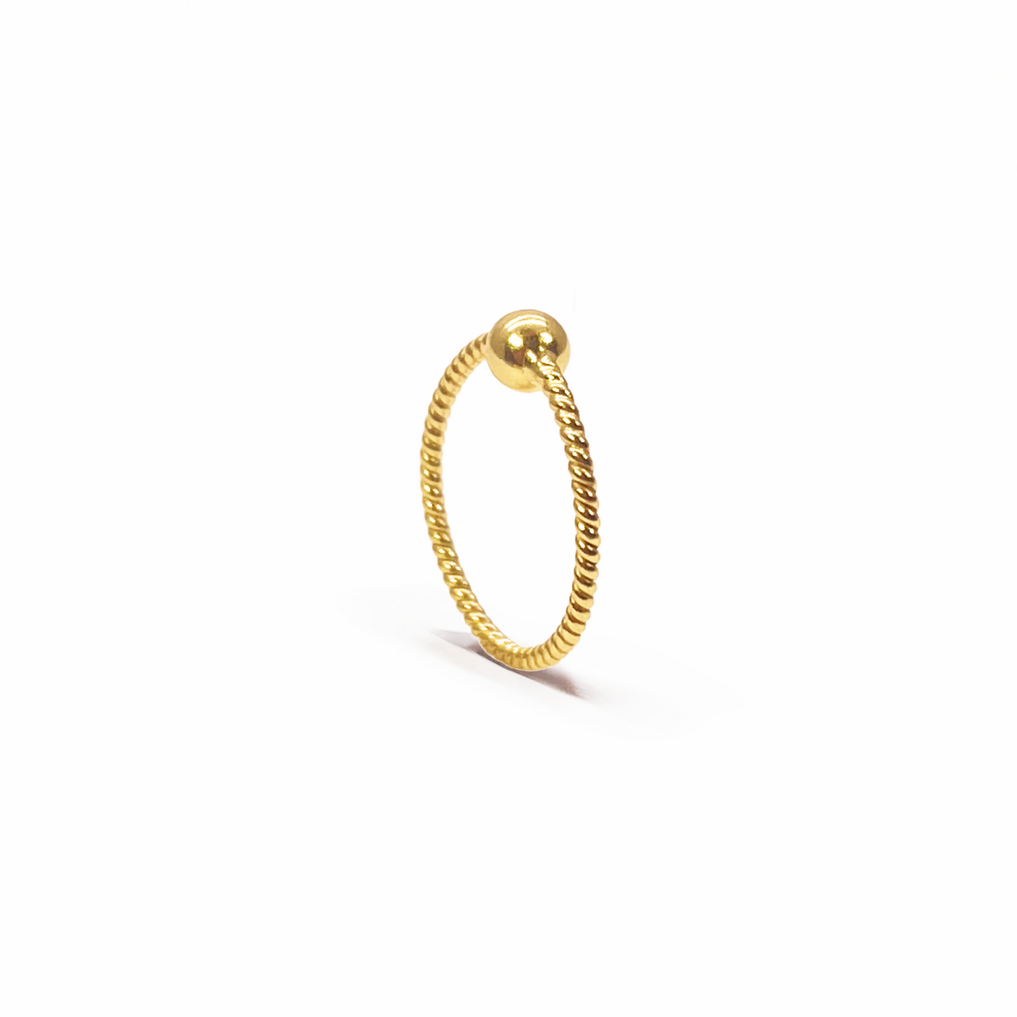 Anneau de nez minuscule huggie en or jaune 22 carats de 8 mm de diamètre
