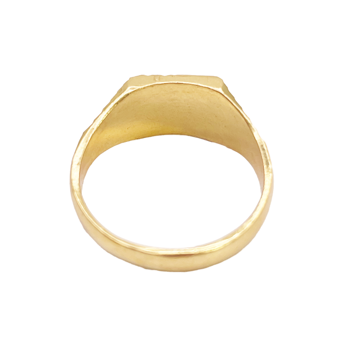 Bague de 8,4 mm en or 22 carats, carrée, avec motif texturé et finition polie, coupe diamant
