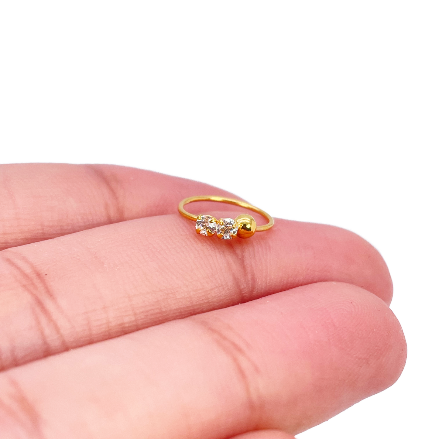 Anneau de nez minuscule 9mm en or jaune 22 carats