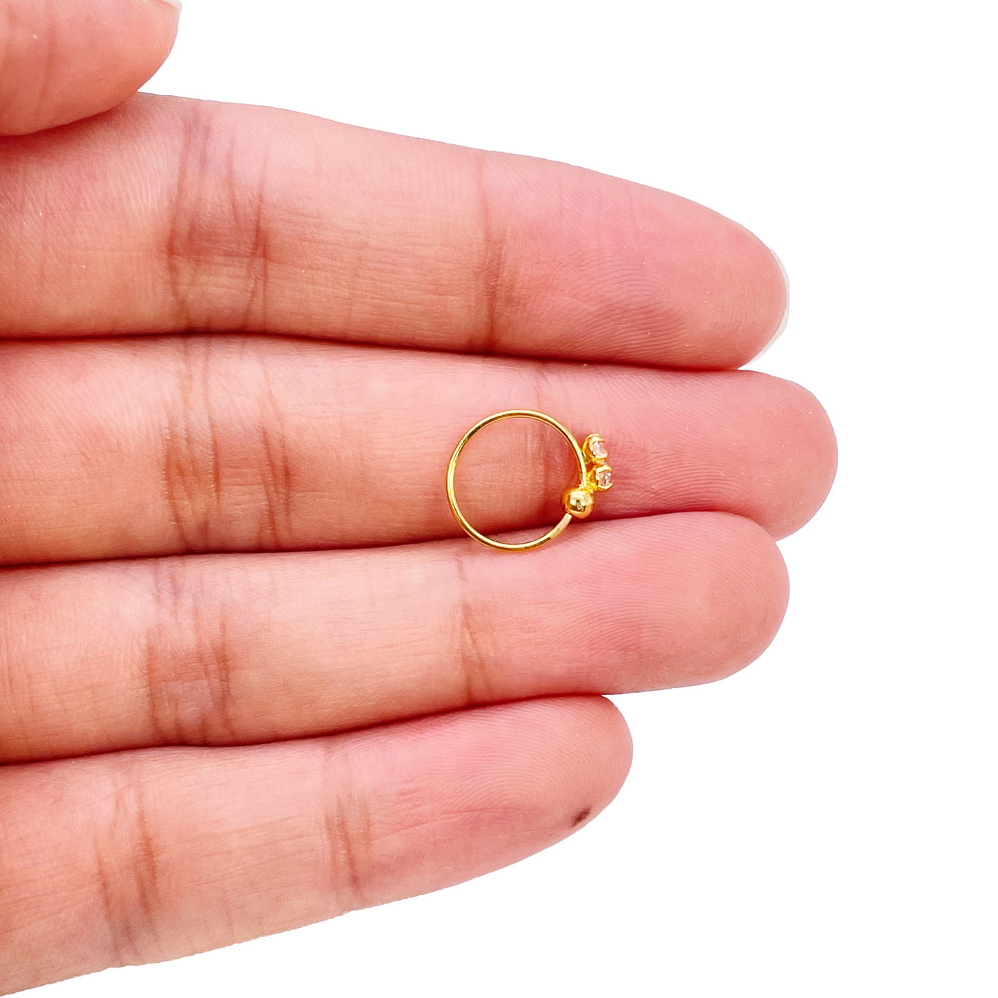 Anneau de nez minuscule 9mm en or jaune 22 carats