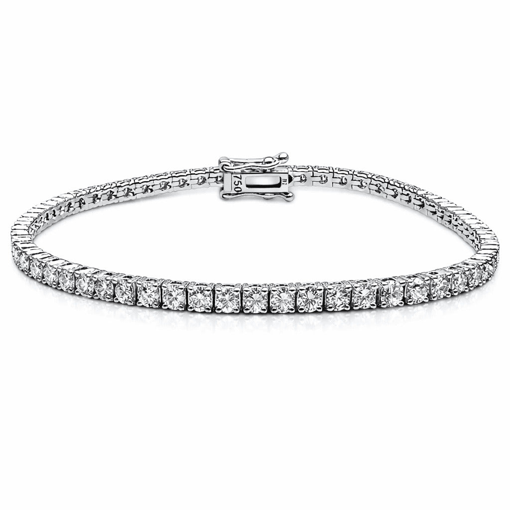 Bracelet Tennis Diamant Or Blanc 18 carats 4 griffes 3,7 carats