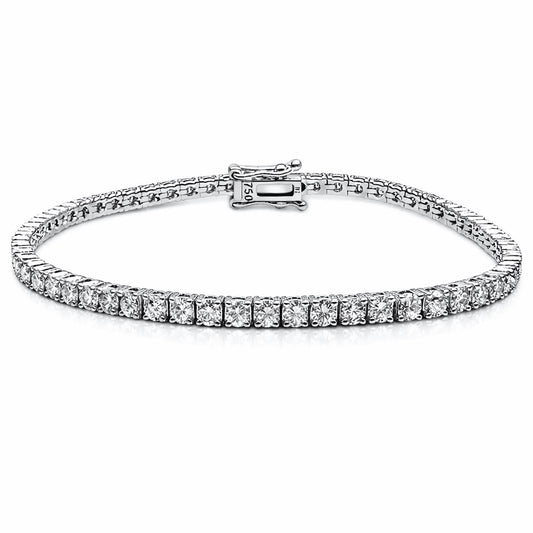 Bracelet Tennis Diamant Or Blanc 18 carats 4 griffes 3,7 carats