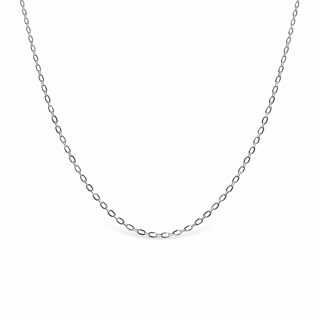 Collier chaîne en maille de câble en platine 16 pouces de longueur et 0,9 mm de largeur