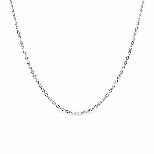 Collier chaîne en maille de câble en platine 16 pouces de longueur et 0,9 mm de largeur
