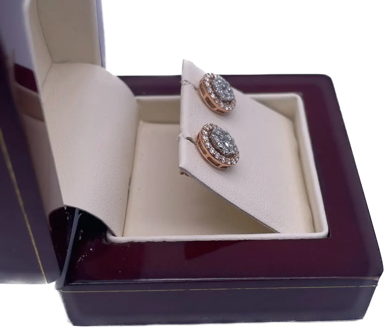 18Carat Rose Gold & Diamond Halo Pair of Studs Earrings With 0.92 Carat Diamonds  Earrings, Stud Earrings, Rose Gold Earrings, Diamond Earrings, Fine Jewellery, Jewellery Gift, Luxury, Anniversary Gift, SparklinG