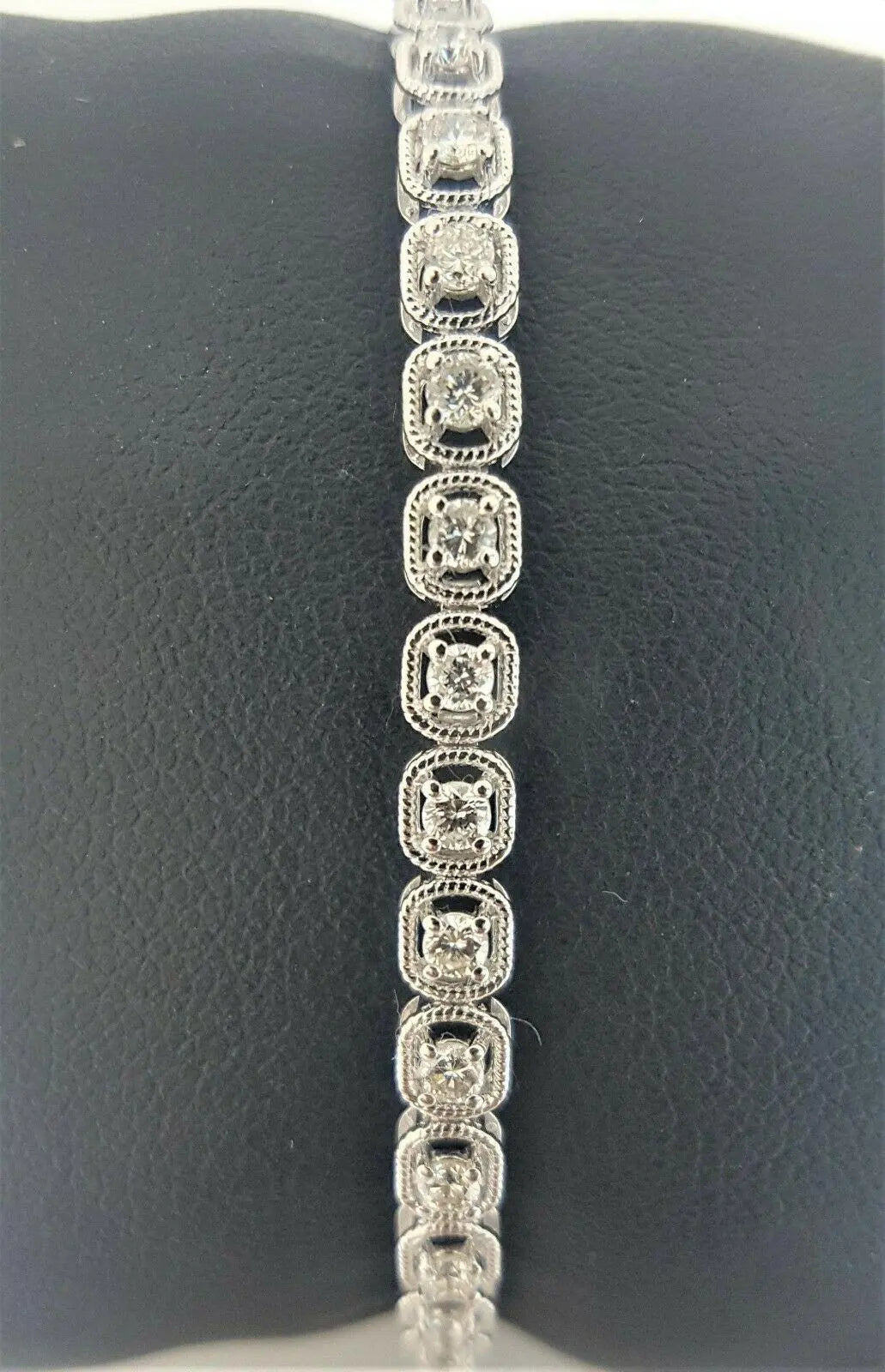 18Carat White Gold Diamond Tennis Bracelet 4claw 1.50cts 7.0''Inches Hallmarked  Diamond Bracelets