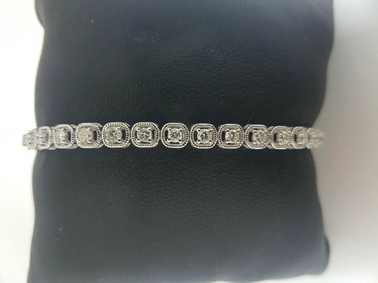 18Carat White Gold Diamond Tennis Bracelet 4claw 1.50cts 7.0''Inches Hallmarked  Diamond Bracelets