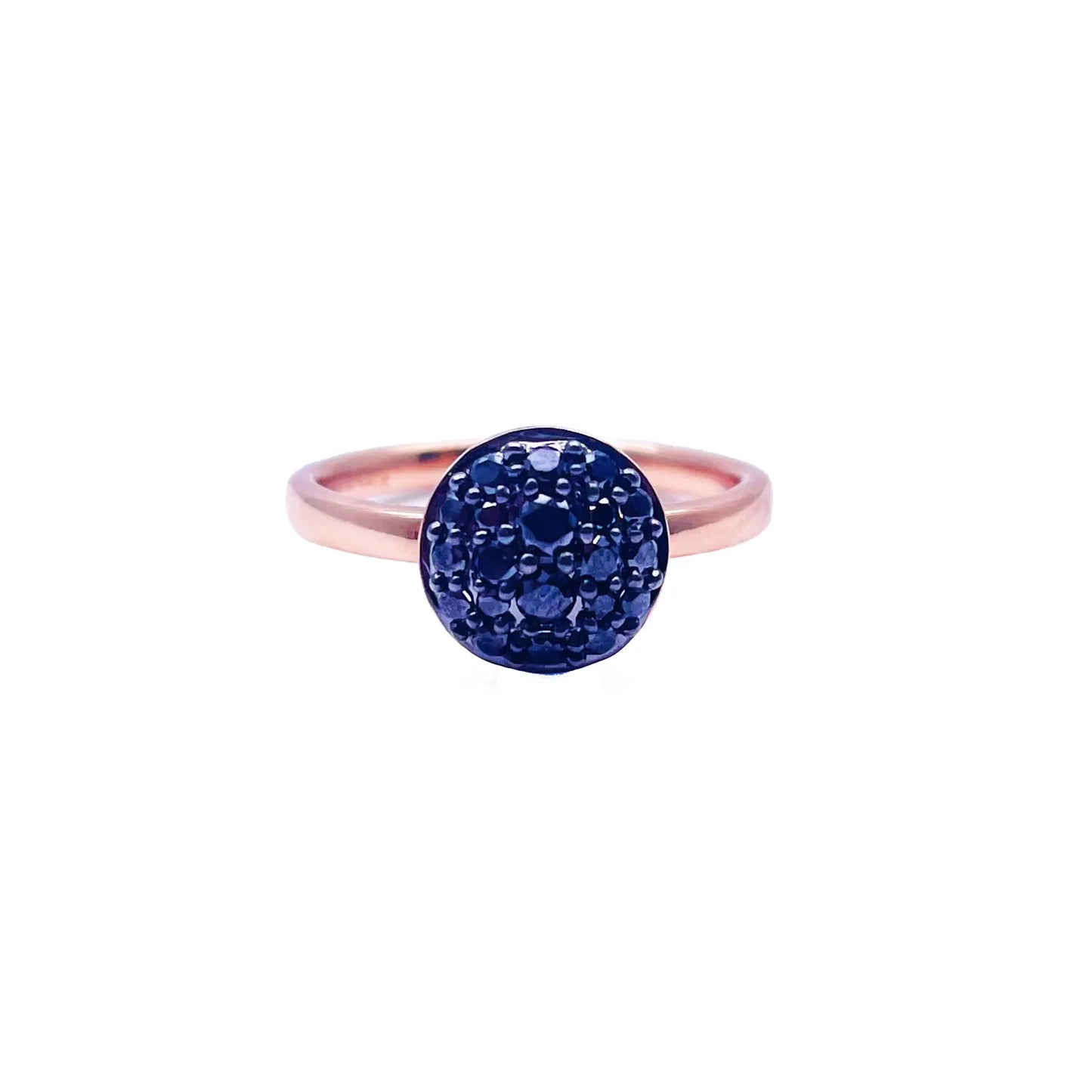 18ct Rose Gold Natural Black Diamond Cluster Ring 0.41ct  Diamond Ring