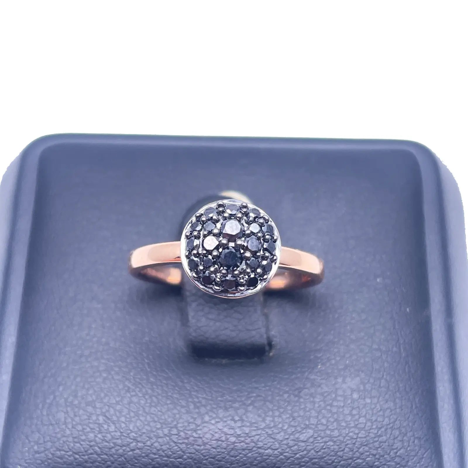 18ct Rose Gold Natural Black Diamond Cluster Ring 0.41ct  Diamond Ring