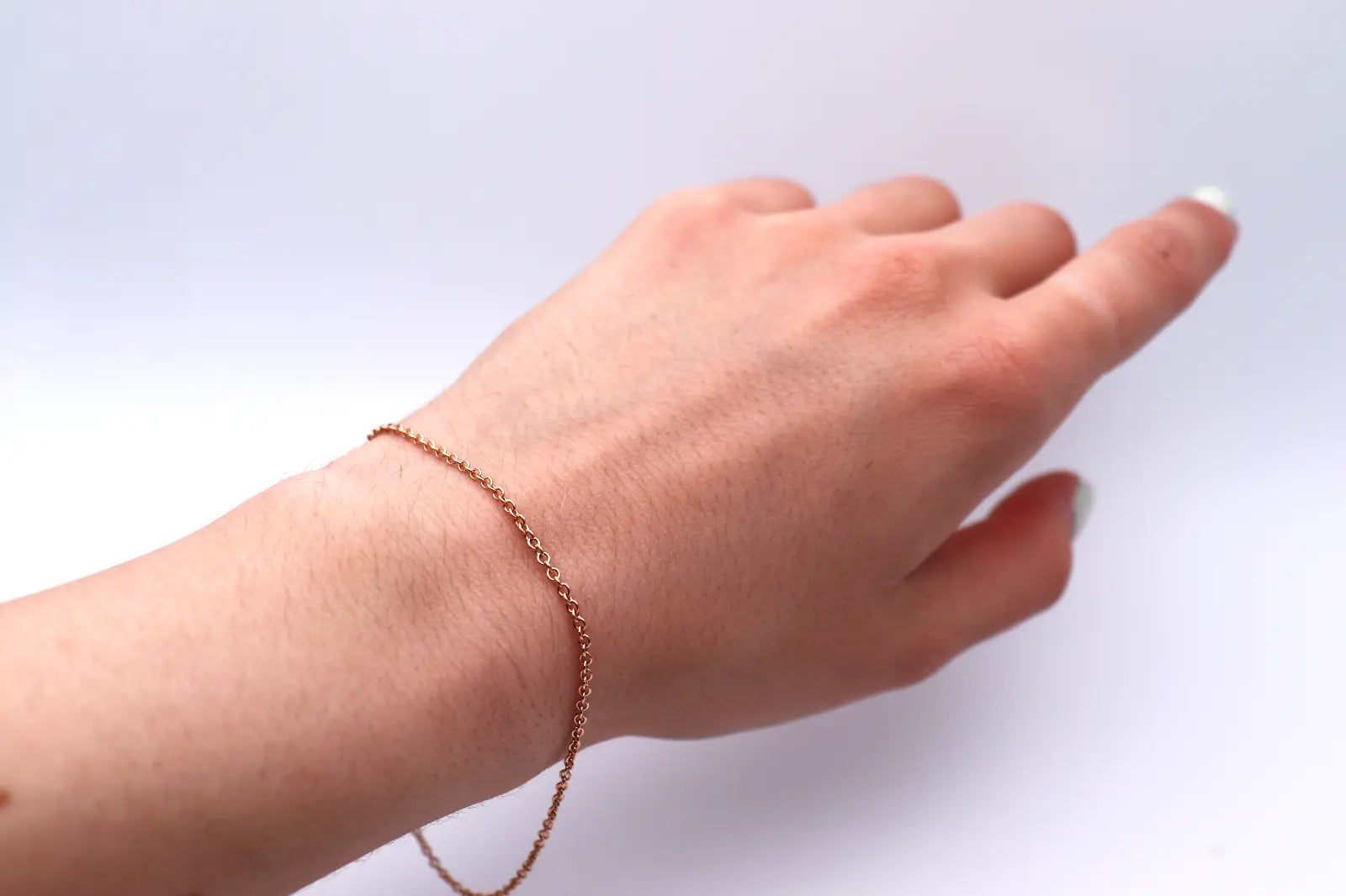 18ct Rose Gold Trace Chain Bracelet 7.5 inches Hallmarked 1.9gms 