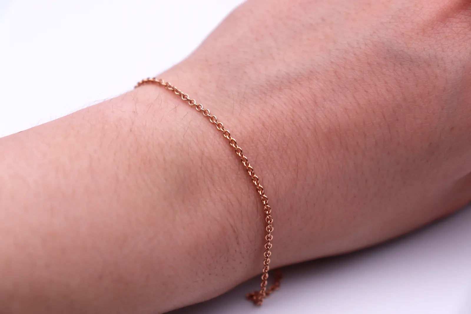 18ct Rose Gold Trace Chain Bracelet 7.5 inches Hallmarked 1.9gms 