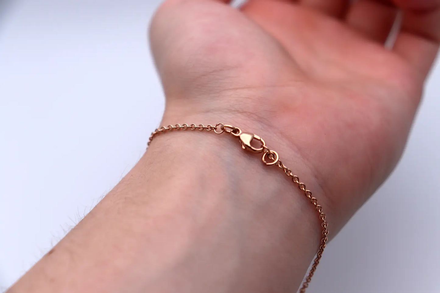 18ct Rose Gold Trace Chain Bracelet 7.5 inches Hallmarked 1.9gms 