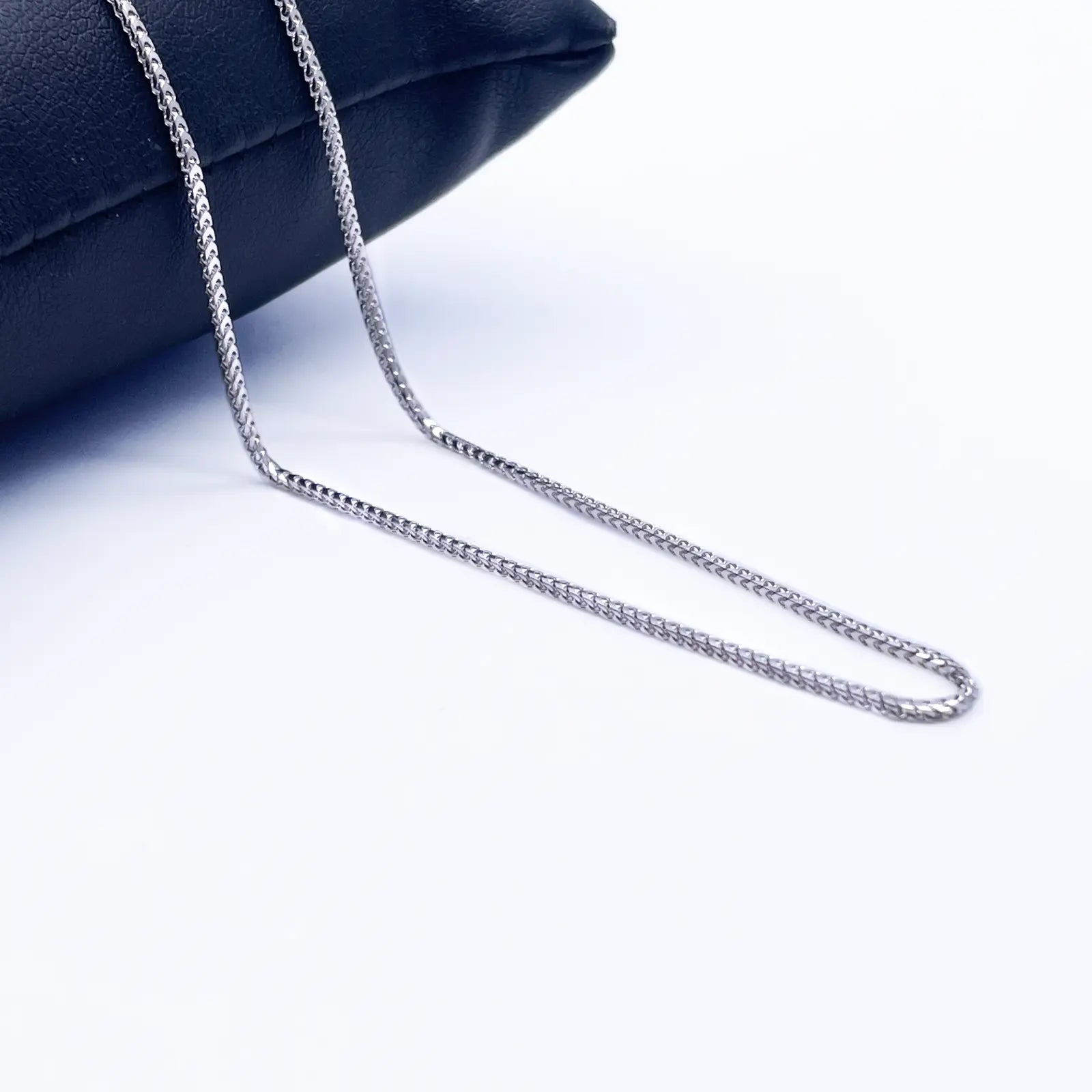 18ct White Gold Franco Necklace 16''inch 
