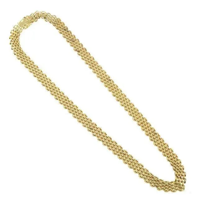 18ct Yellow Gold Brick Link Necklace 1.0 CM Wide 19.5 