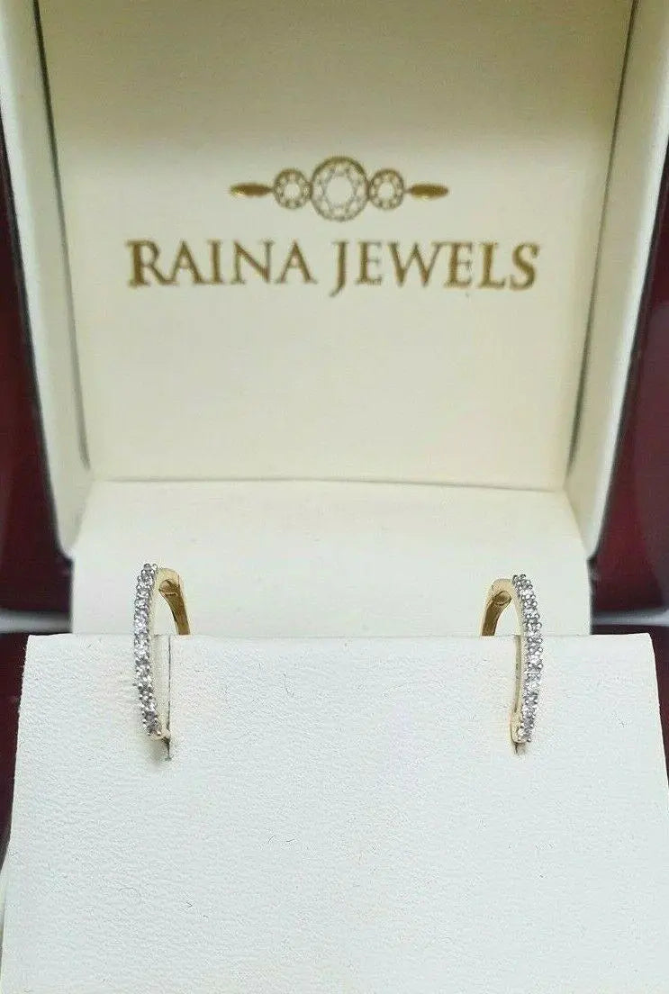18ct Yellow Gold Diamond Pair of Hoop Earrings 0.08ct 
