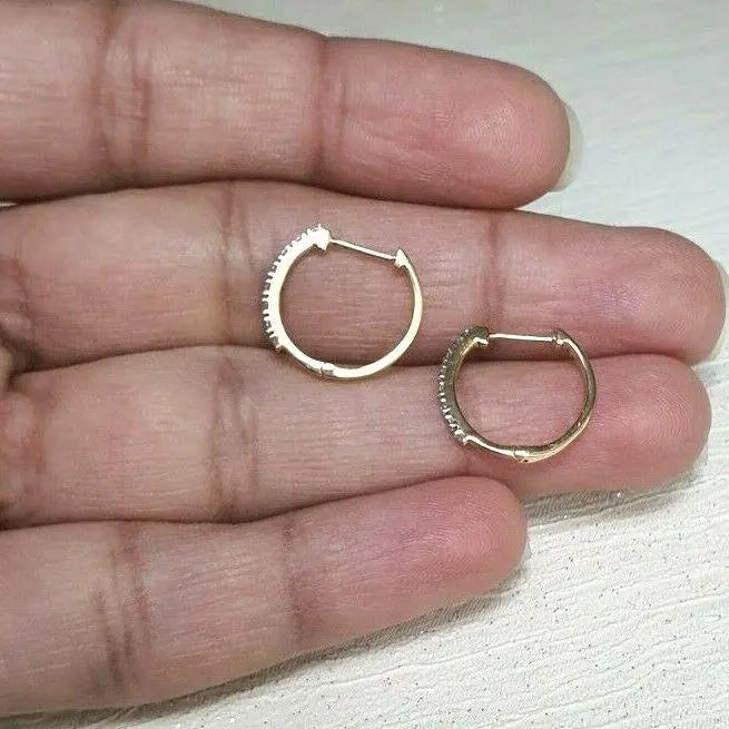 18ct Yellow Gold Diamond Pair of Hoop Earrings 0.08ct 