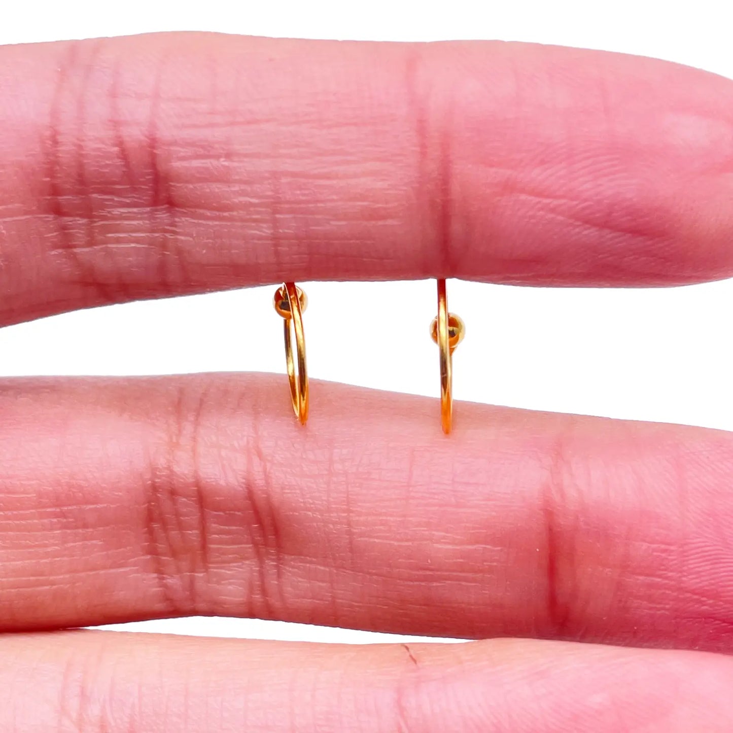 22ct Plain Polished Yellow Gold Children's & Adult Tiny Hoop Pair Earrings 10mm 