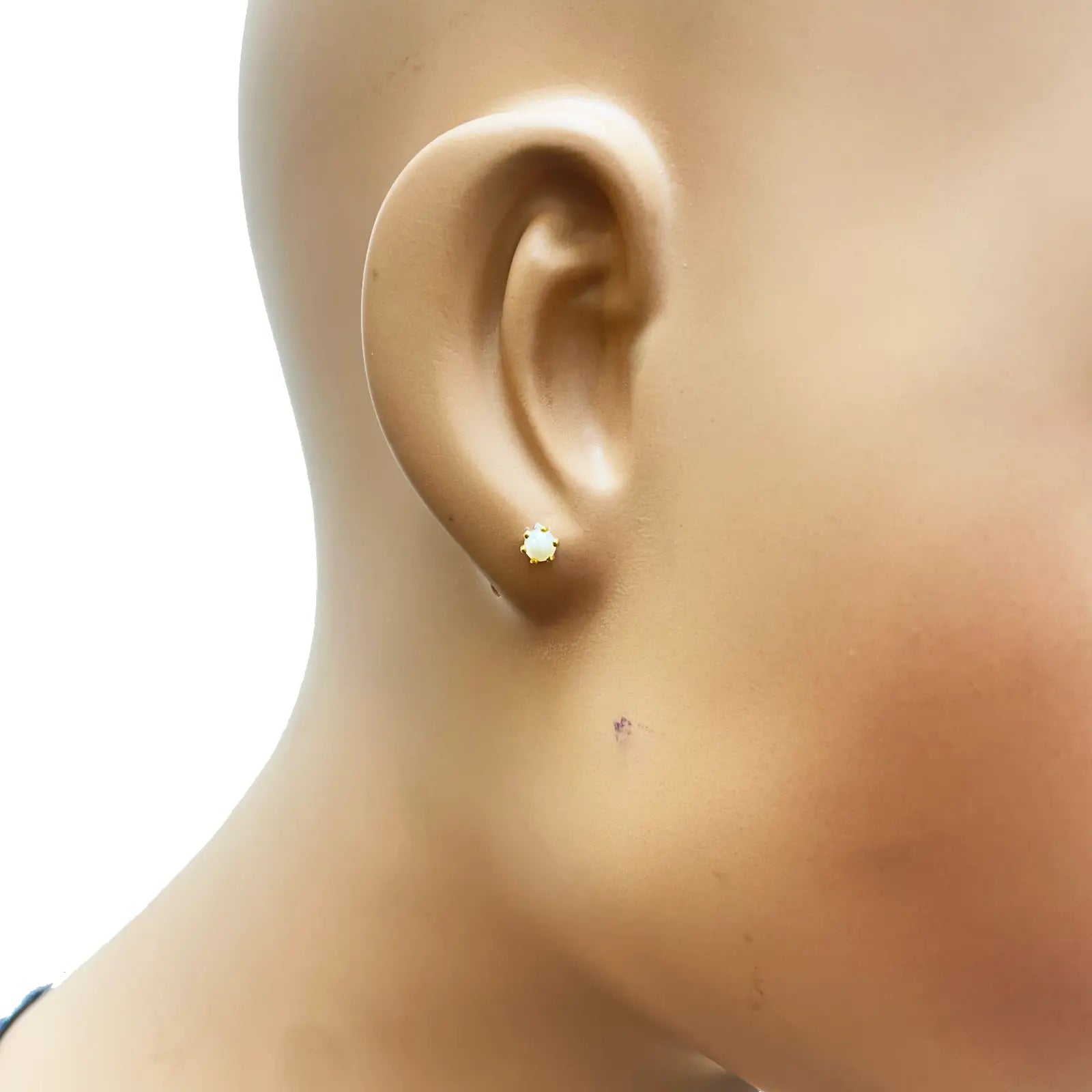 22ct Yellow Gold Children's Freshwater Pearl Claw Stud Earrings 4.3mm 