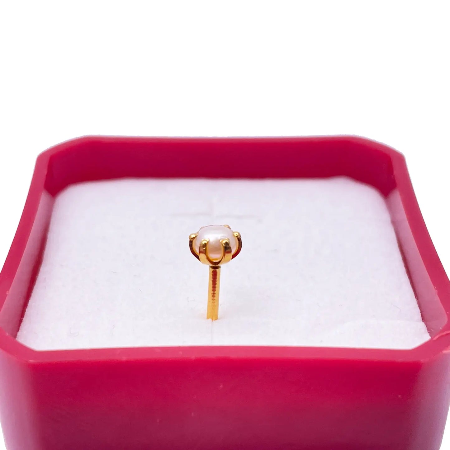 22ct Yellow Gold Freshwater Pearl Claw Single Nose Stud 4.3mm 